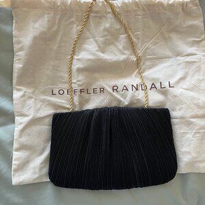 Loeffler Randall Black Flata Pleated Brit Clutch